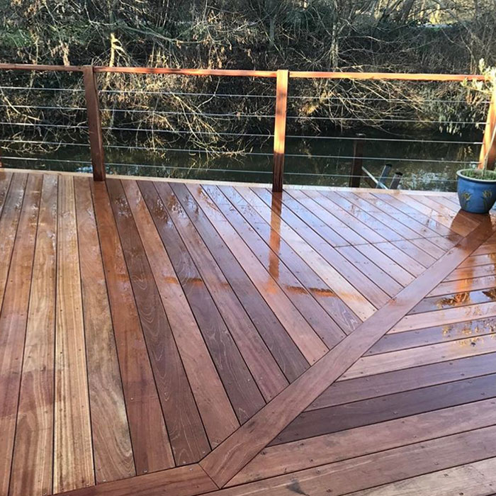 Timber Decking - Balau Hardwood with Balustrade - Weybridge