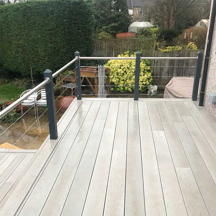 Millboard Decking with balustrade rails - Cheam
