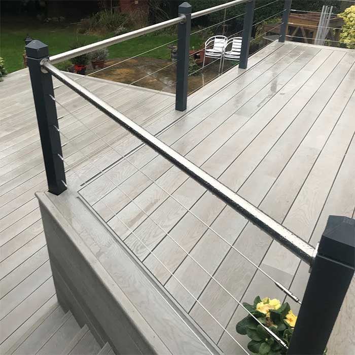 Millboard Decking with balustrade rails - Cheam