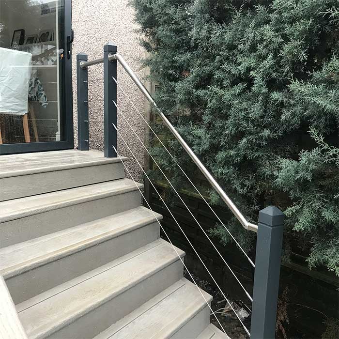 Millboard Decking with balustrade rails - Cheam