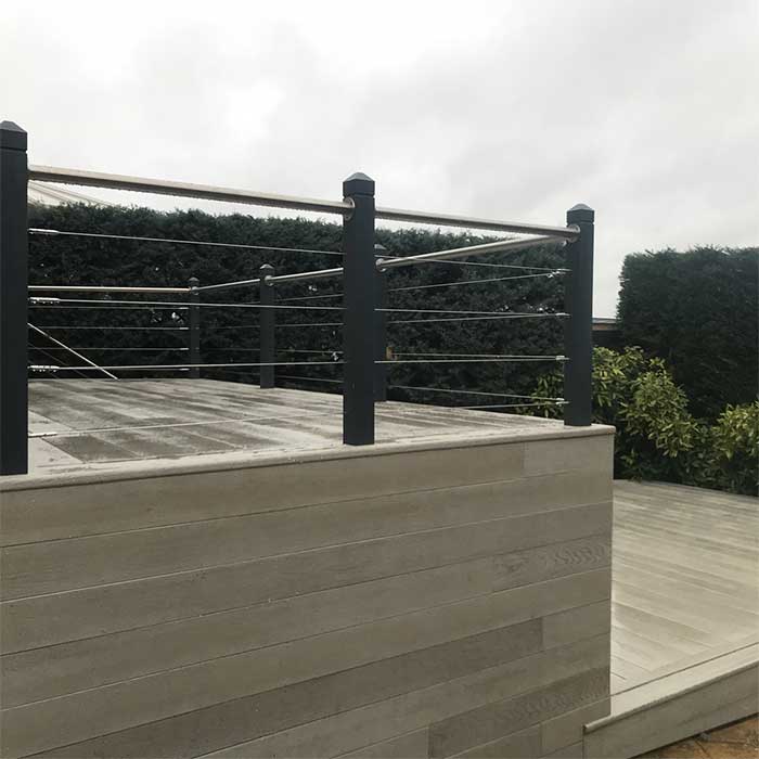 Millboard Decking with balustrade rails - Cheam