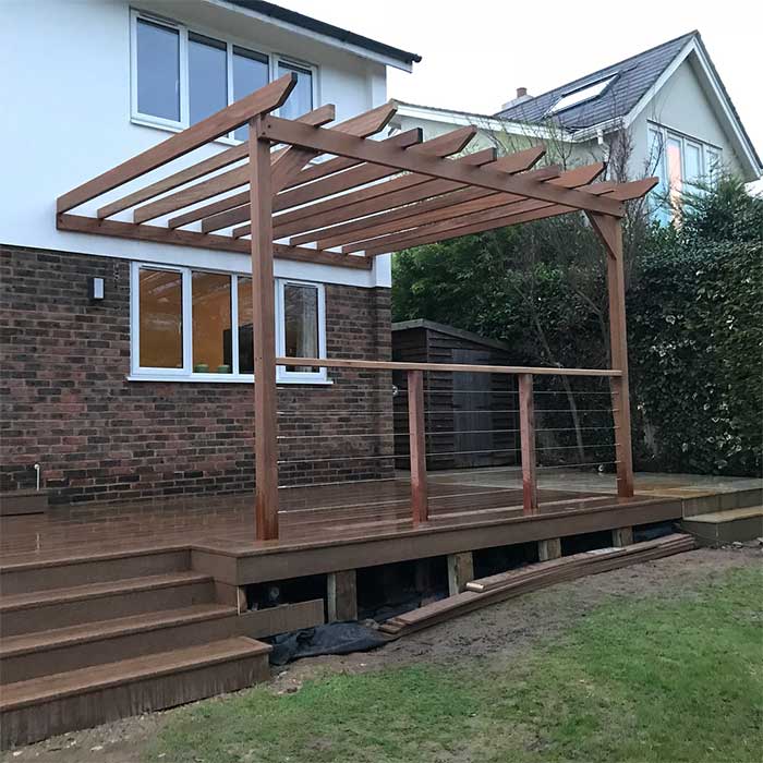 Millboard Decking - Coppered Oak with Pergola - Oxted