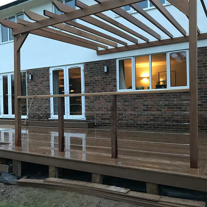 Millboard Decking - Coppered Oak with Pergola - Oxted