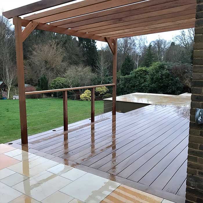 Millboard Decking - Coppered Oak with Pergola - Oxted