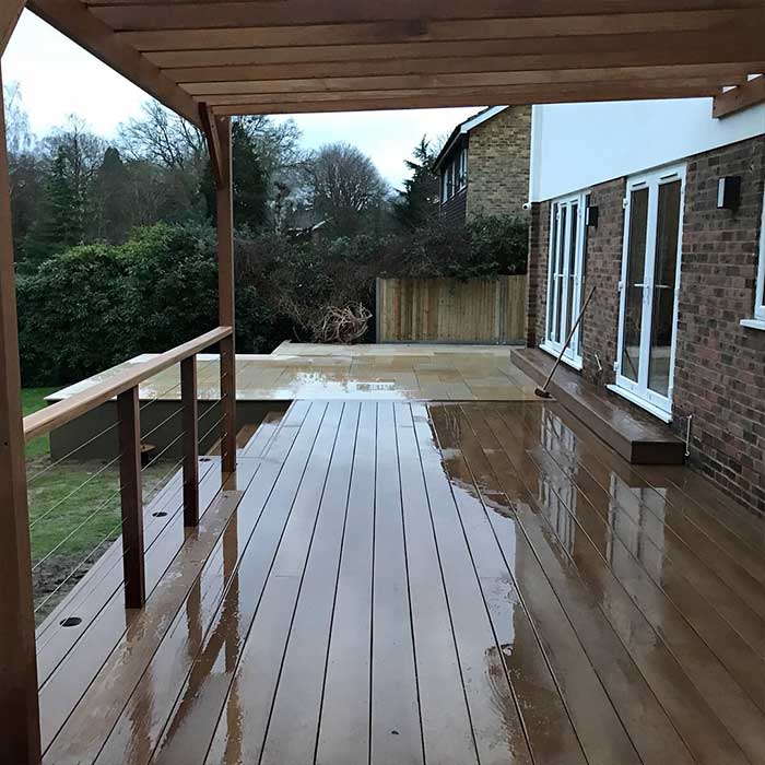 Millboard Decking - Coppered Oak with Pergola - Oxted