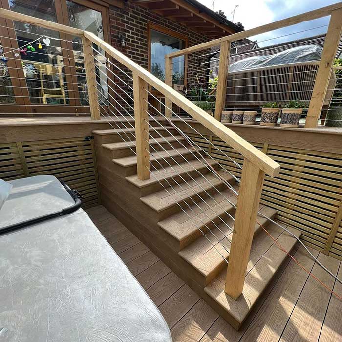 Millboard decking with Balustrade Project - Surrey - All on deck